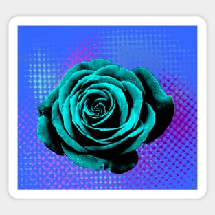 Rose pop art blue, green Sticker